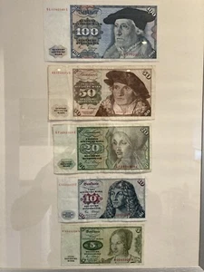 DM Scheine Satz Deutsche Mark Banknoten alle vom 02.Januar 1980 - Bild 1 von 6
