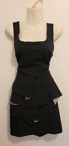 Very Very Sz 10 Black Formal Fitted Knee Length Dress