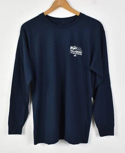NWT BILLABONG Navy Blue 'Sun Up Long Sleeve' Cotton Crew Neck T-Shirt M - Picture 1 of 4