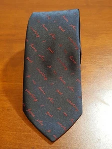 Pierre Cardin MADE IN Canada Blue Polyester TIE Narrow "I Quit Smoking" - Picture 1 of 3