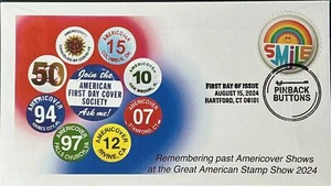 AFDCS 5919 Pinback Buttons Slogan Remembering Previous Americovers Shows SMILE - Picture 1 of 1