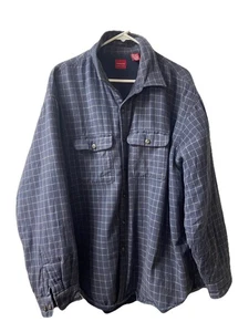 Arrow Shacket Men's 2XL  Blue Flannel Plaid Fleece Lined Shirt Jacket Outdoors - Picture 1 of 11
