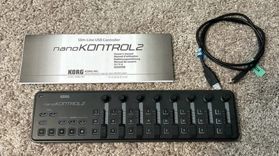 nanoKONTROL2 USB Control Surface Slim-Line Black MIDI Controller for DAW - Image 1 of 3