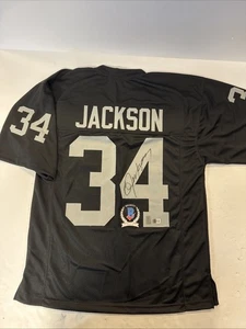 Bo JACKSON Signed Custom Jersey OAKLAND RAIDERS W / Bo's Hologram & Beckett Coa - Picture 1 of 11
