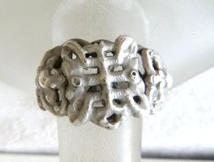 Artisan 925 Sterling Silver Puzzle Ring 4-Setaprate Pieces Form Puzzle Sz 8 - Picture 1 of 4