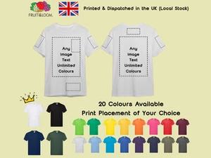 Personalised T-Shirt Custom Printed T-Shirt Logo Text Printed Unisex Work Party - Picture 1 of 23