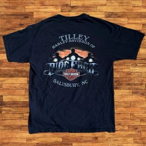 Harley Davidson Flame Logo Salisbury NC T Shirt Medium Hardcore Motorcycles 2009 - Picture 1 of 7