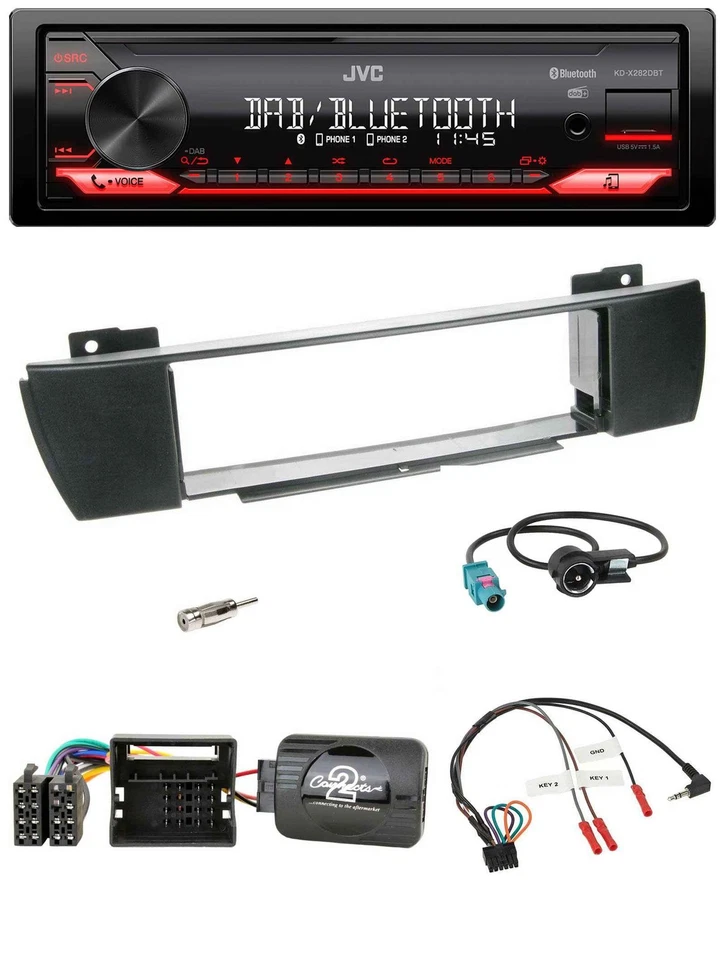 JVC Bluetooth USB DAB Lenkrad Autoradio für BMW X3 E83 2004-2010 mittig - Bild 1 von 4