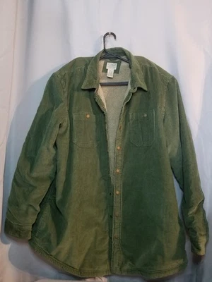 Chaqueta de Colección LL Bean Pana Tareas Forrada Pesada Cuello Verde Oliva XXL-T Foto 1 de 4