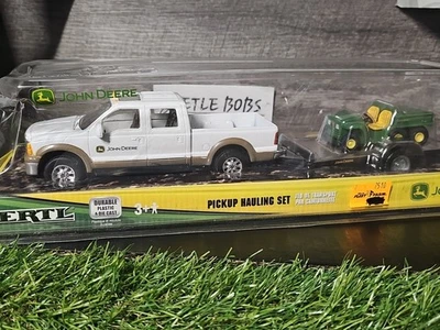 Ertl John Deere  8" Diecast Deluxe Pickup Hauling Gator with Trailer Set NIB  - Image 1 of 4