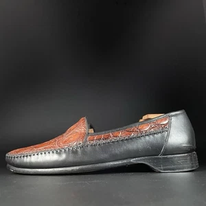Bragano by Cole Haan Men’s 10.5 M Black Crocodile Leather Loafers Dress Shoe EUC - Picture 1 of 9