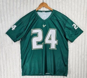 USF Bulls Florida #24 Green Performance Global Alexander Polyester Jersey XL - Picture 1 of 5