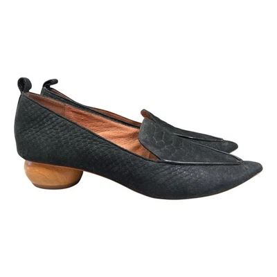 Женские мокасины Jeffrey Campbell Viona 7 черные с заостренным носком на скульптурном каблуке - Изображение 1 из 4