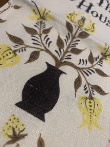 VTG Linen Kitchen Tea Towel Retro Peg Thomas BLESS This House Yellow Colonial - Picture 1 of 6