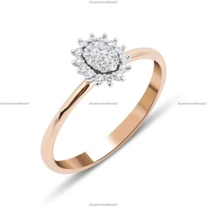 Wedding Cluster Engagement Diamond Ring 14k Yellow Gold Natural Diamond Jewelry - Picture 1 of 6