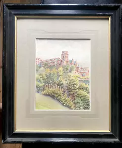 ::AQUARELL °HEIDELBERG FESTUNG BURG SIGNIERT KURT BEISOL UM 1900 GRÜNDERZEIT - Bild 1 von 8