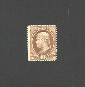 US Scott #209 Jefferson 10-cent brown, Unused NG, American Bank Note Co. creased - Picture 1 of 2