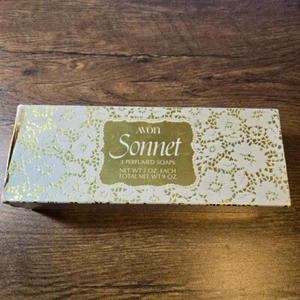 Jabón Perfumado SONNET Vintage AVON 3 Barras Pasteles Fragancia Nuevo en Caja - Imagen 1 de 5