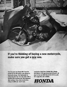 Honda S-90 1965 motocicleta anuncio impreso original - Imagen 1 de 1