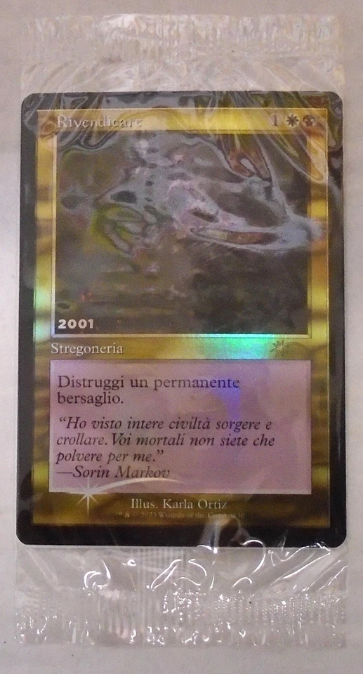 MTG 30TH ANNIVERSARY CELEBRATION RIVENDICARE 2001 FOIL PROMO ITALIAN VINDICATE - Image 1 of 1