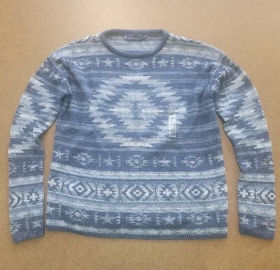 Polo Ralph Lauren Women Southwestern Aztec Linen Blend Sweater Blue S - Image 1 of 2