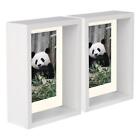 5x White 5" x 7" 3D Deep Box Photo Frames Ivory 4" x 6" Mount Shadow Picture