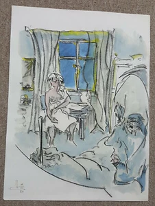 Der ZEICHNER - HORST CLAUSEN . Weibicher AKT . Aquarell Handsigniert . 1984 - Picture 1 of 1