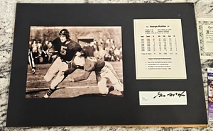 HOF'ER GEORGE MCAFEE AUTOGRAPH INDEX CARD BEARS PHOTO MATTED 12 X 18 JSA/COA - Picture 1 of 5