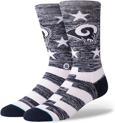 STANCE NFL LOS ANGELES RAMS Banner Crew Socks - Blue & Grey - Mens Large 9 -12 Cover