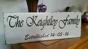PERSONALISED Vintage Shabby Chic Style Family Anniversary Sign Wedding Gift - Picture 1 of 4