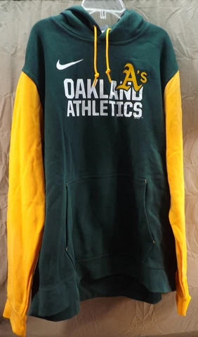 New Oakland A's Athletics Genuine Merchandise Green Yellow Hoodie Baseball 3XL Cover