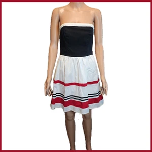 Grass Collections Strapless Mini Dress NWOT Red, White & Black Size 5 - Picture 1 of 11