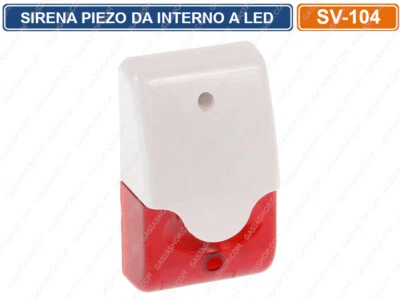 DELTA SIRENA PIEZO ELETTRICO DA INTERNO LED AVVISO ACUSTICO OTTICO PER SISTEMI ALLARME