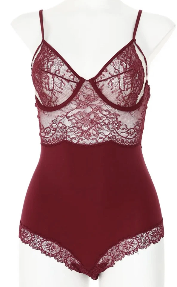 La Perla L60451 Bianca 钢圈蕾丝紧身衣裤梅色 36B 码 — 第 1/3 张图片