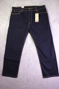 Levi's 505 Regular Fit 40x30 Straight Leg Dark Wash Stretch Men's Jeans NEW - Picture 1 of 7