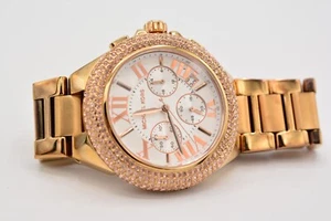 Michael Kors Camille MK5636 Wrist Watch Women Rose Gold Rhinestone Small Size - Picture 1 of 12