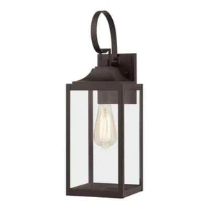NEW 19" 1 Light Espresso Bronze Outdoor Wall Light Lantern Sconce KSZ1601AM01BR. - Picture 1 of 4