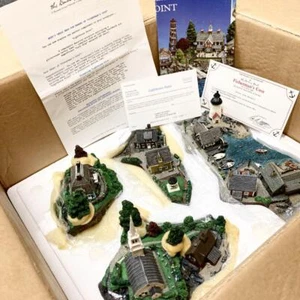 Danbury Mint Seaside town scenery Fisherman's Cove 4 piece set diorama model - Picture 1 of 10