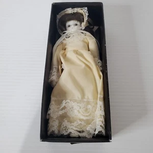 Vintage House Of Global Art Porcelain Collectors Doll Beige Dress With Tags  - Picture 1 of 14