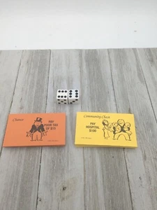 Community Chest And Chance Cards Monopoly Edition Game Replacement And Dice 1999 - Picture 1 of 6