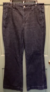 J. Crew Jeans Womens Sz 31 High Rise Stretch Dark Wash Wide-Leg Blue Denim - Picture 1 of 8