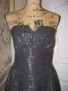 Hawks trägerloses schwarz schimmerndes Party Abschlussball Cocktailkleid ~ Größe 10 - Bild 1 von 11