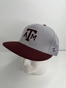 Texas A&M Aggies Gray and Maroon Zephyr Fitted Hat - Size 7 5/8 Embroidered Logo - Picture 1 of 3