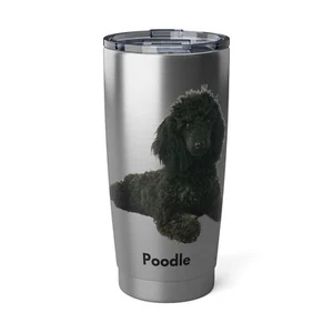 Poodle Tumbler Black Spoo Dog 20 oz  Steel Spill Resistant Lid Original NEW! - Picture 1 of 5