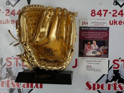 DOUG MIENTKIEWICZ SIGNED MINI RAWLINGS GOLD GLOVE AWARD WITH "2001" JSA COA - Image 1 of 2