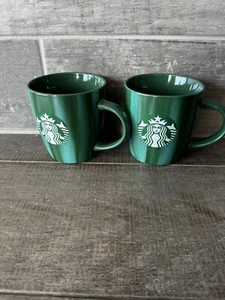 Juego de 2 tazas de café Starbucks Green Swirl Marble Emerald 2022 coleccionistas 12 oz - Imagen 1 de 5