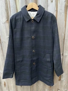 Folk Check Carcoat Overcoat Size 4 / Large Navy Brand New With Tags RRP £375 - Picture 1 of 5