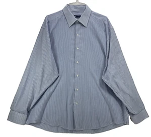 Camisa para hombre John Ashford talla 17,5 azul manga larga abotonada mezcla de poliéster - Imagen 1 de 8