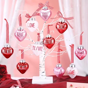 Valentine'S Day Heart Ornaments for Tree Heart Baubles Shaped Hanging Ornaments - Picture 1 of 12