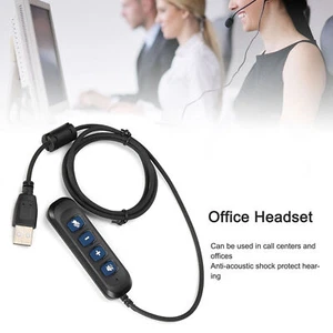 H901 USB Plug QD Cable Adaptor Adjustable Volume Call Center Headset Adapter - Zdjęcie 1 z 24